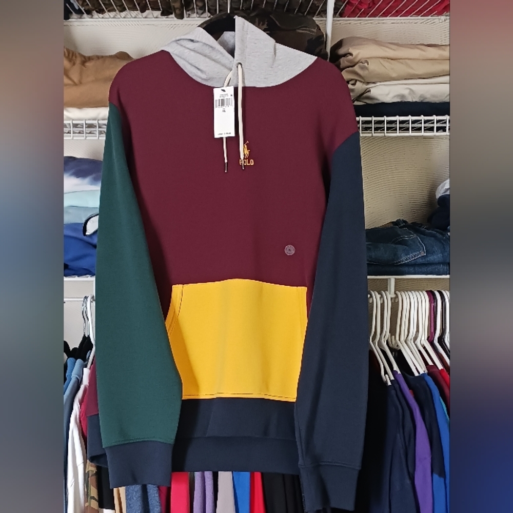Mens Polo Ralph Lauren Colorblocked Hoodie X Large
